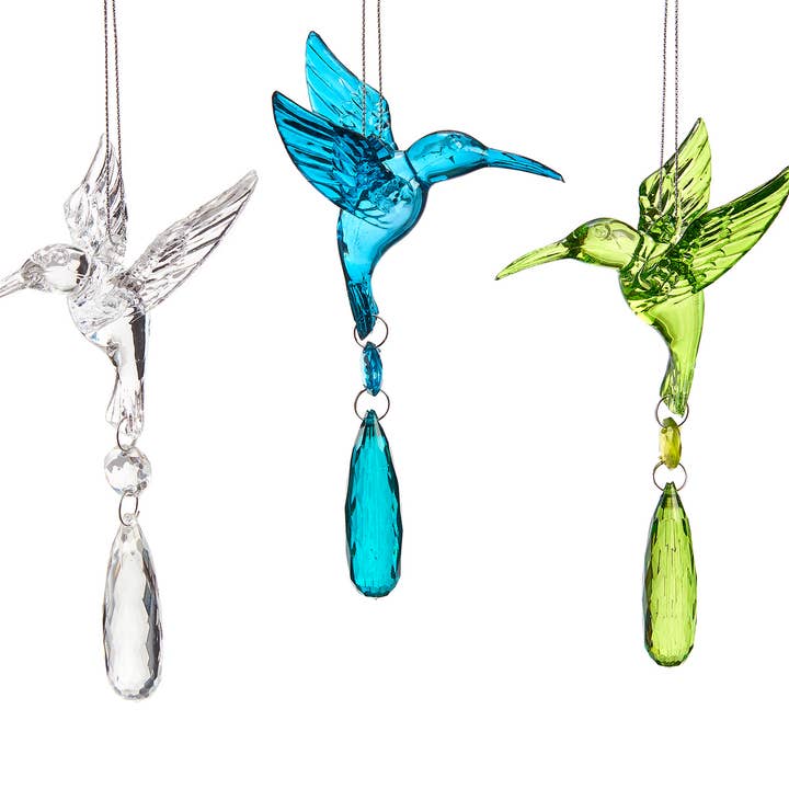Maison - Wholesale Suncatcher - Acrylic Hummingbird,3Asst