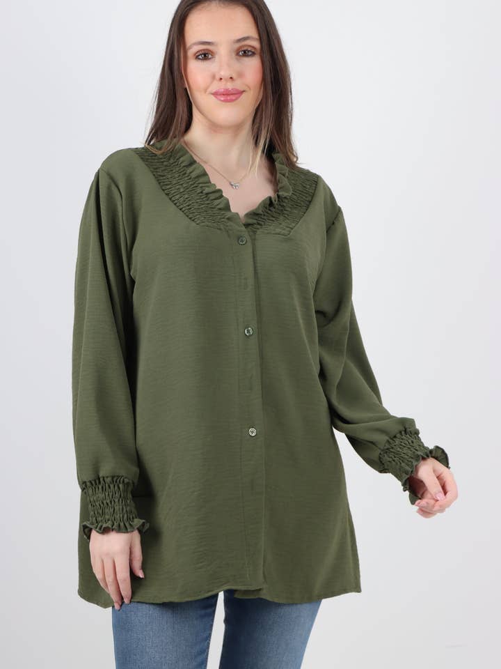 Miss Bold – wholesale Tunic – Women’s – Italian Shirred V Neck Long Sleeve Tunic Top13