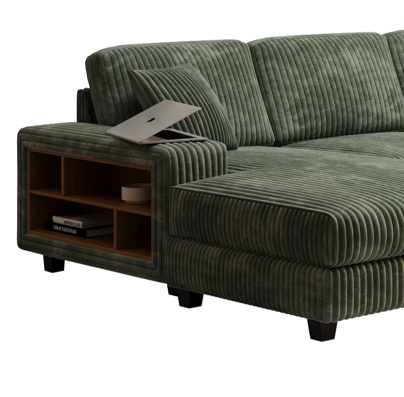 HOMYCASA DESIGN INC - Wholesale Sofa - 4-Seater U-Shaped Modular Sectional  Sofa & Corduroy Fabric16