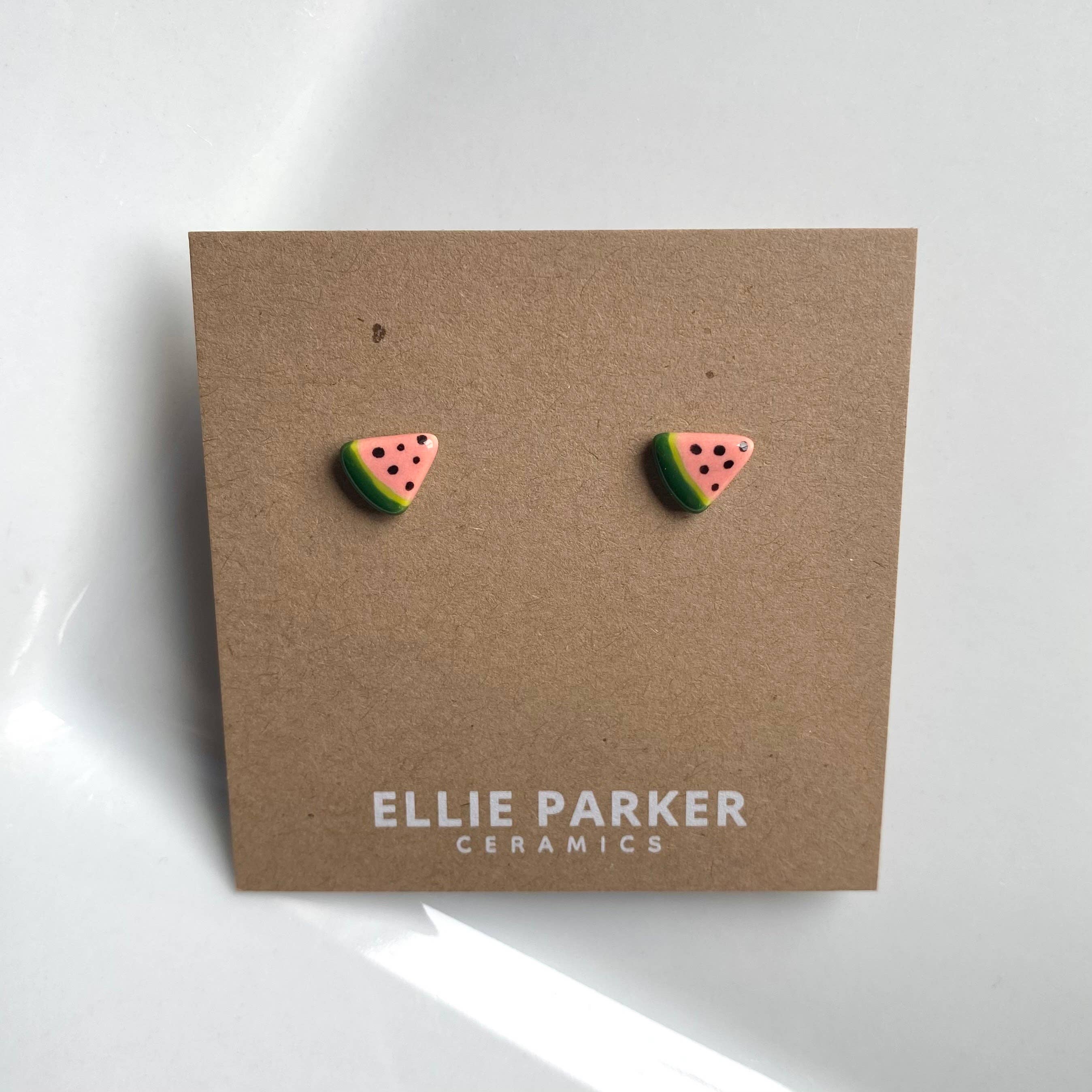 Ellie Parker Ceramics – wholesale Stud/post earrings – Watermelon Earring Ceramic Stud1