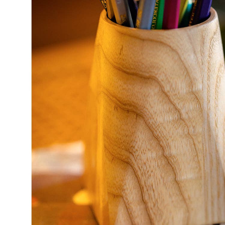 Rustic Reach - Wholesale Pen & Pencil Holder - Ash Wood Desktop Pen Holder7