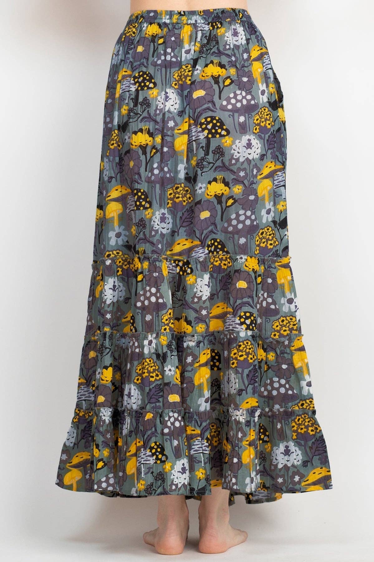 Lakhays Collection Inc. - Wholesale Skirt - Women's - Mushroom Print Maxi Skirt6