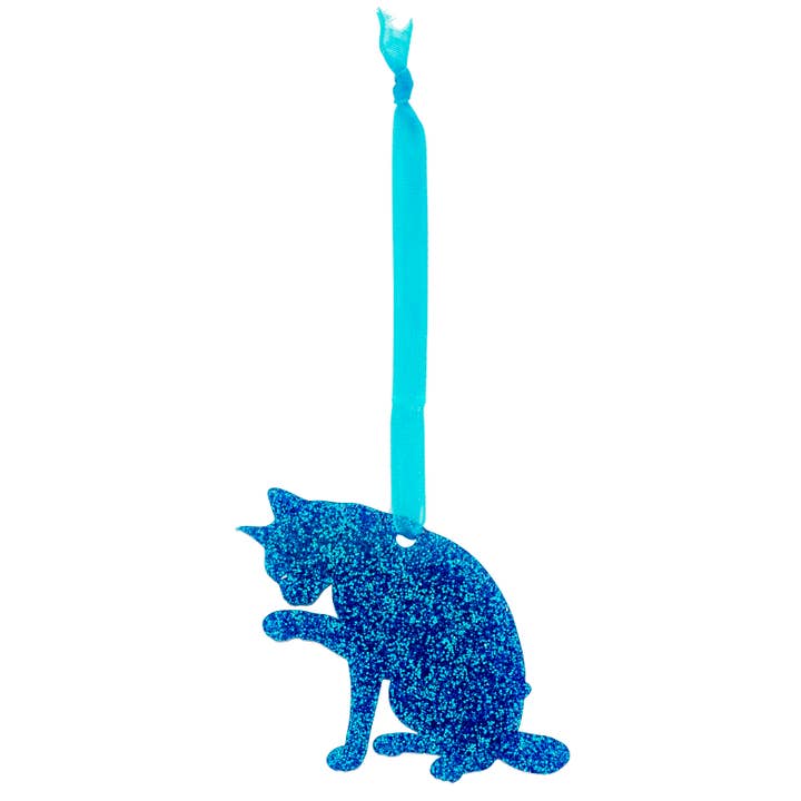 Décoration de Noël en forme de chat à paillettes 2 pour la vente par Pet Mirrors