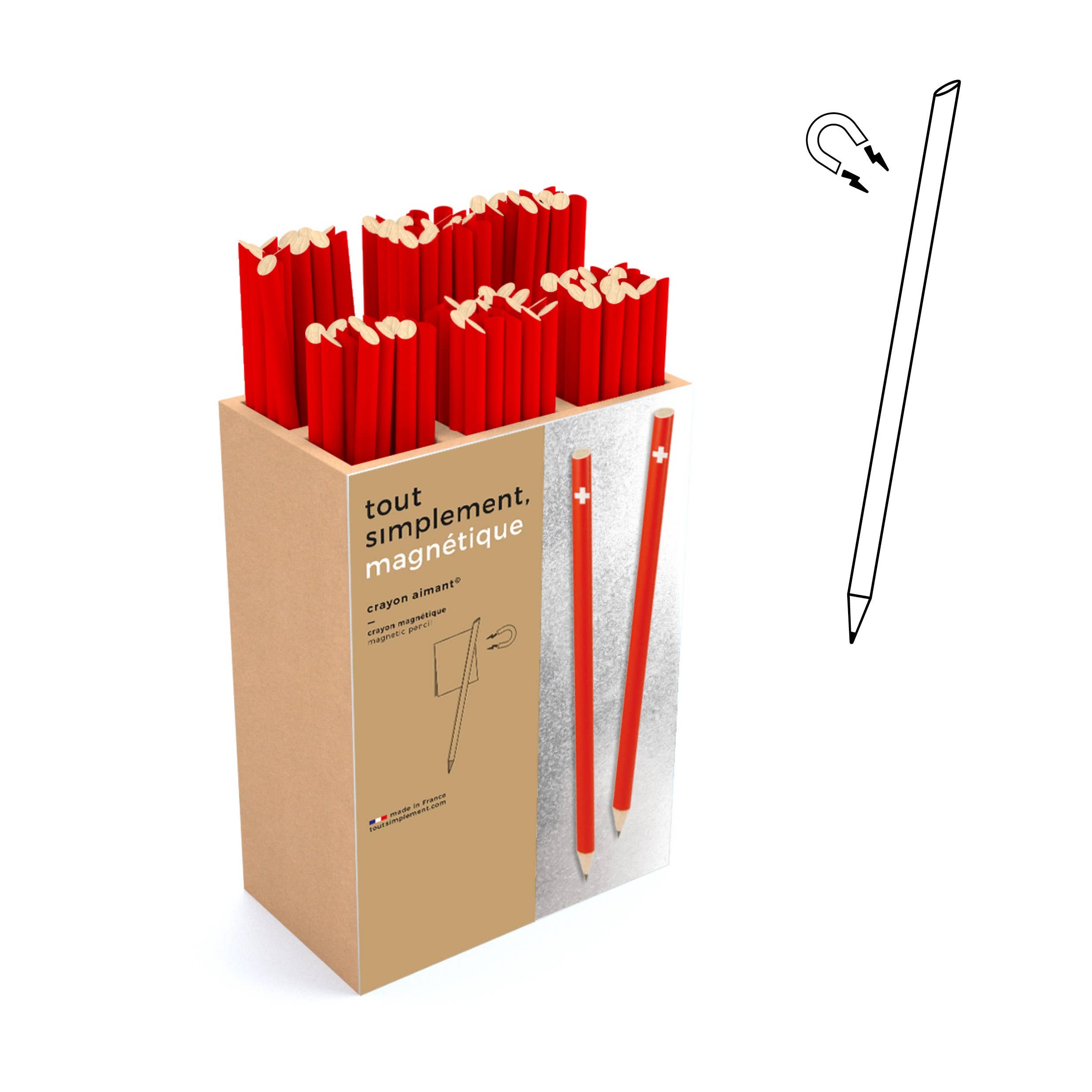 tout simplement - Wholesale Crayons - Display full of 120 magnetic pencils - Switzerland