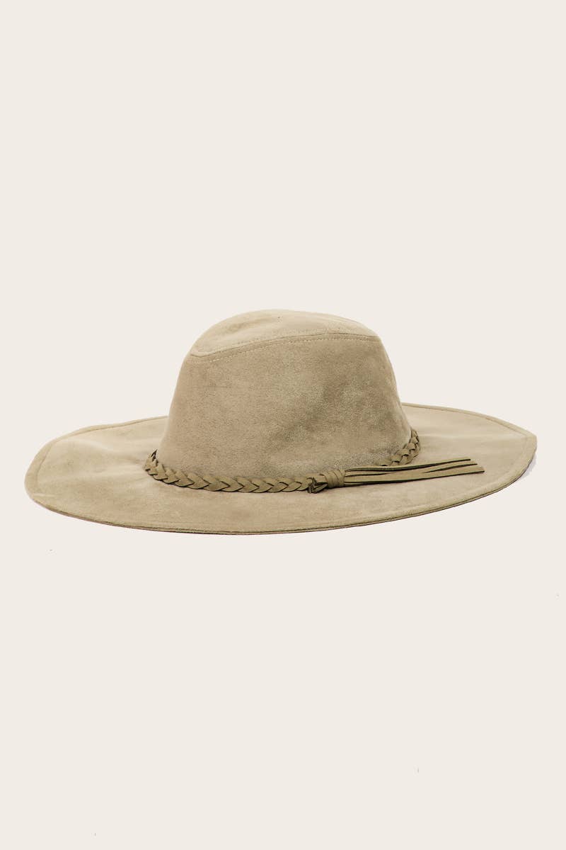 Anarchy Street – Fedora - Mulher por atacado – Chapéu de Moda em Camurça Entrançada