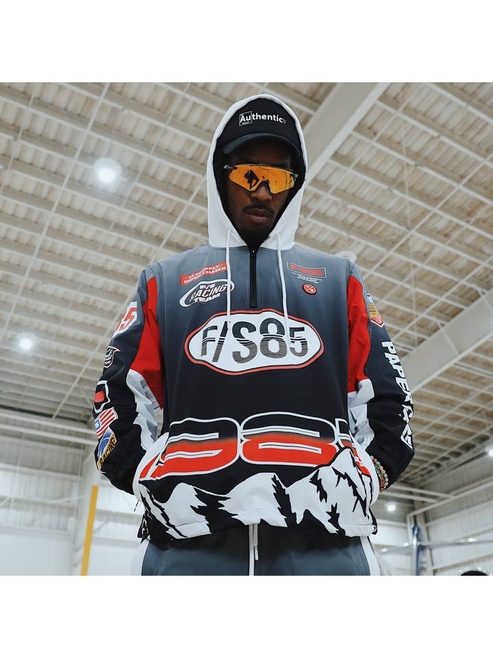 Black Paperchaser Windbreaker Pullover (Black) for wholesale on Faire2