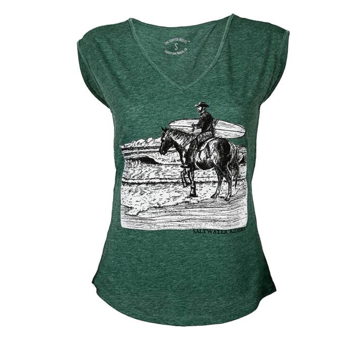 Women's Wave Check Sleeveless V-Necks - All Sizes for wholesale by Saltwater Riders