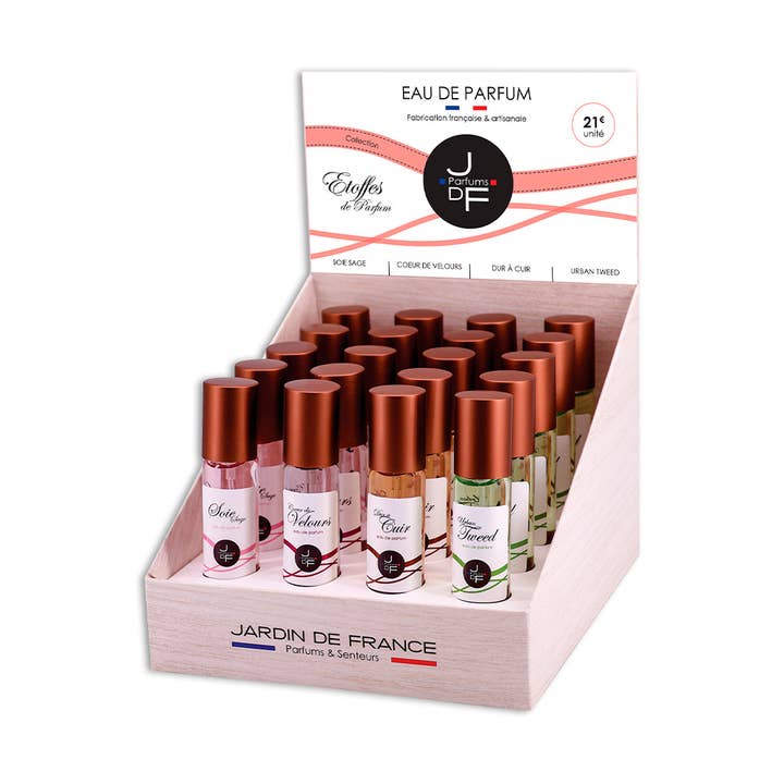 Présentoir ETOFFES DE PARFUM 20 EDP 30 ml + 4 testeurs pour la vente par Parfumerie Jardin De France