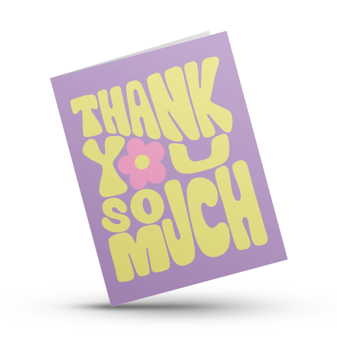 Hustle & Hope - Wholesale Thank You Card - Thank You So Much Greeting Card (retro purple flower)0