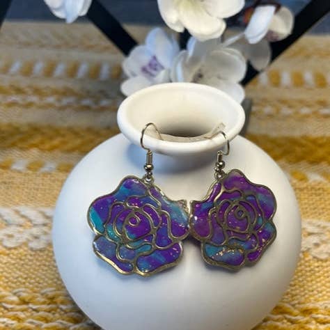 Teal and Purple Rose for wholesale by WEARABLES BY B LLC