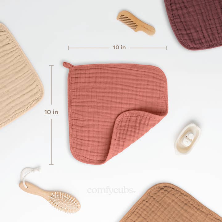 Comfy Cubs - Wholesale Wash cloth – Child & baby - Muslin Baby Washcloths, Soft 10"x10" Cotton by Comfy Cubs135