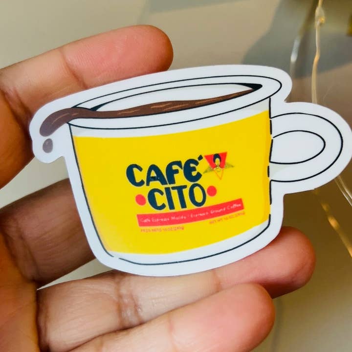 Fanesha Fabre - Wholesale Sticker - Cafecito Cup Vinyl Sticker – Latin Coffee Art