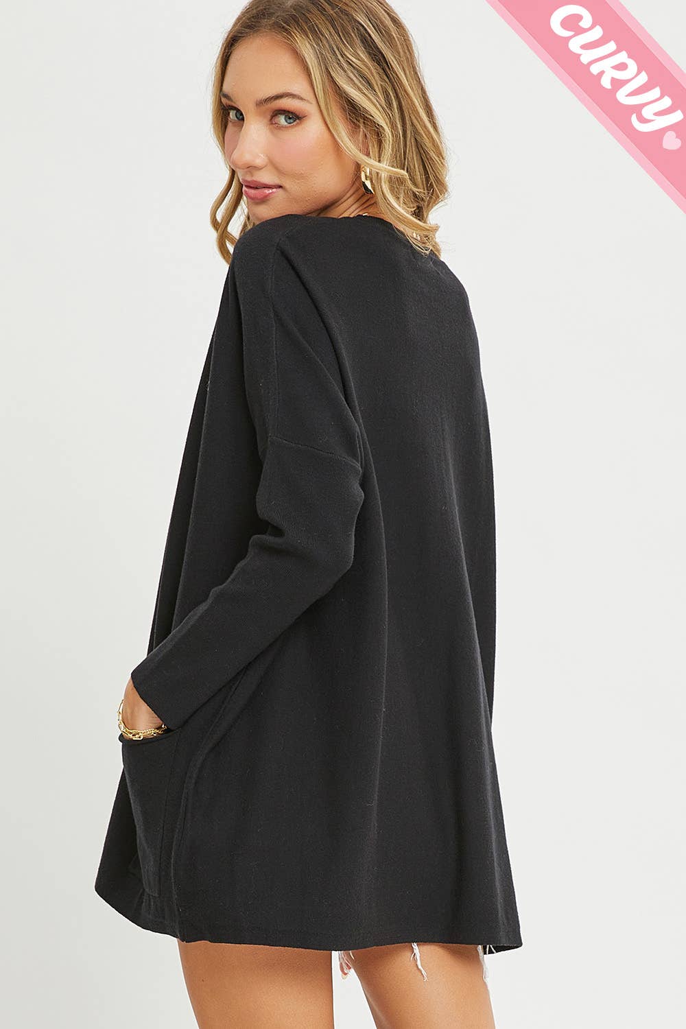 Sweet Lovely by Jen - Wholesale Tunic Sweater - Women's - FRONT POCKET OVERSIZE SWEATER PLUS SIZE26