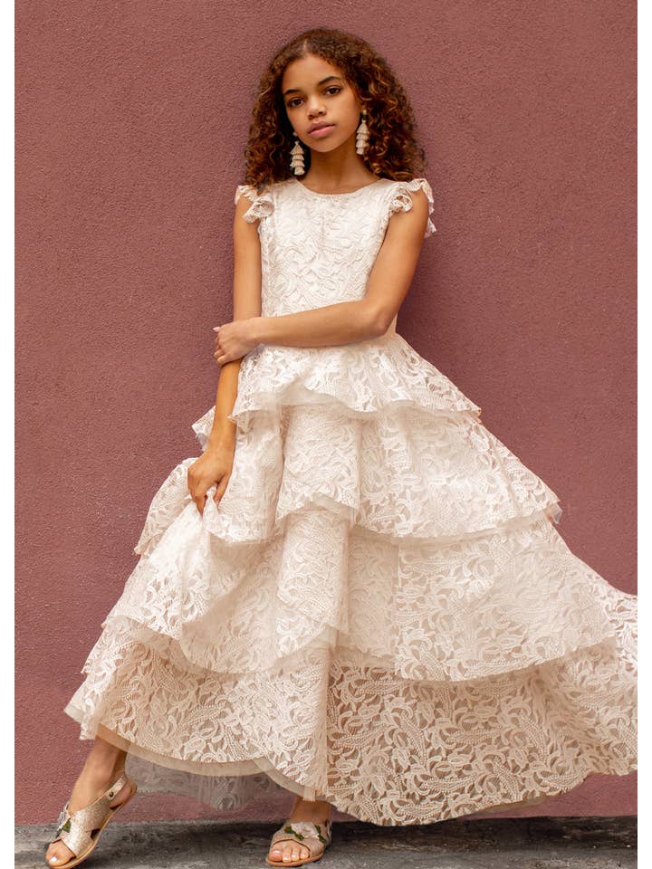 Joyfolie - Wholesale Dress - Kids - Kid's Azalea Dress in Cream