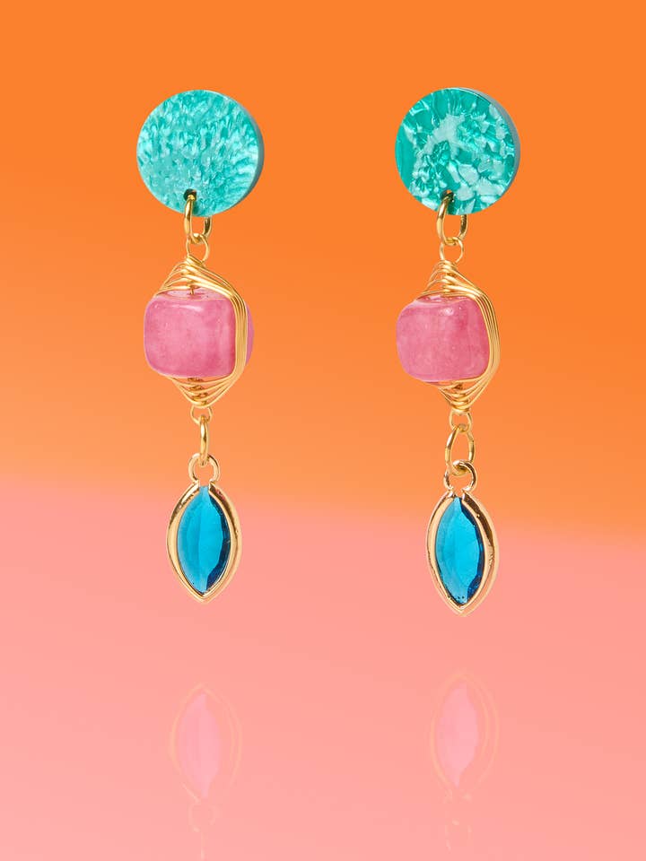 Good Fortune Jade Glam Dingles Blå for engroshandel hos Tribe + Temple