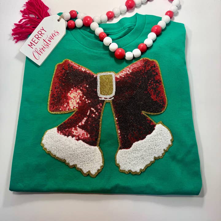 sequinandstiches - Wholesale Patch - Sequin Bow Patch, Red Sequin Patch, 11 inch patch, Christmas Patch, Iron On Patch, Holiday Patch, DIY Patch, Sweatshirt Patch, Glitter Patch1