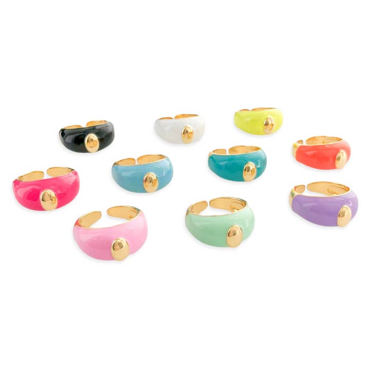 LRN086 - Oval Enamel Ring* for wholesale by OMG Blings