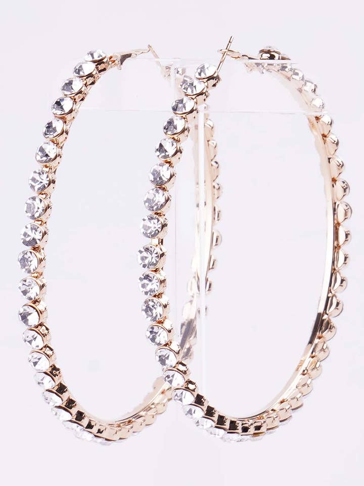 Goldener Strass-Creolen-Ohrring #2 für den Großhandel von Lucylou Collection