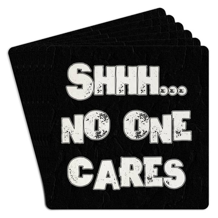 Tipsy Stickers – wholesale Disposable coasters – Paper Coaster 6pk Shhh... No one cares