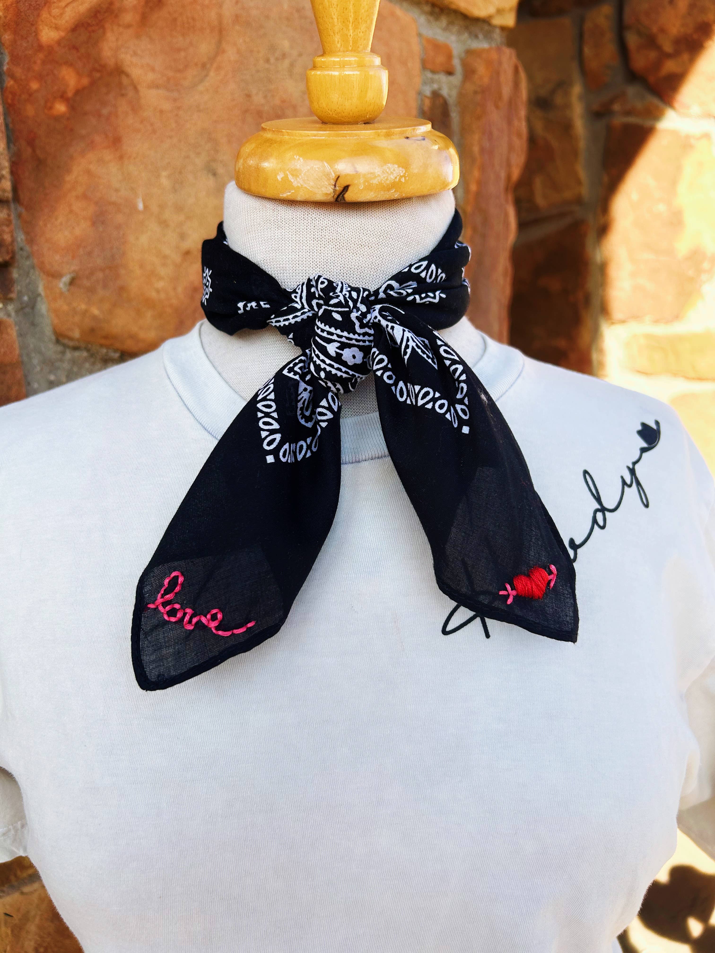 Pradera - Purveyors of the West - Wholesale Bandana - Women's - Embroidered My Love Bandana6