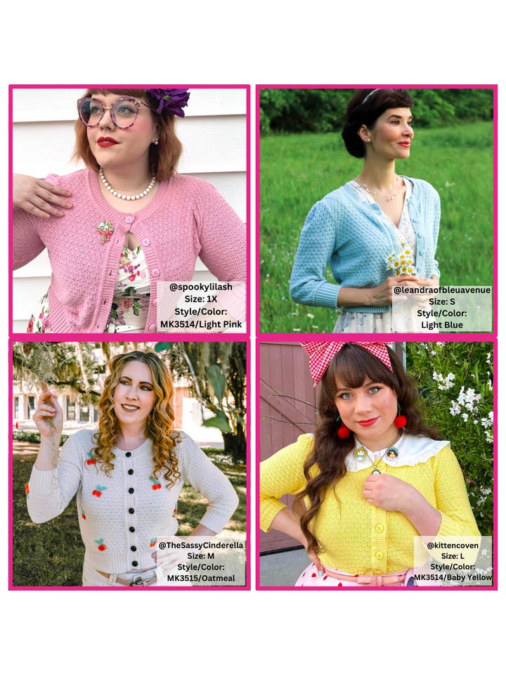 Mak – wholesale Cardigan – Women’s – 3/4 Sleeve Crewneck Knit Plus Size Cardigan Sweater MK3514PL7