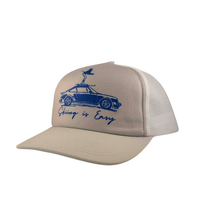 "CHASE THE POWDER" AEROMESH HAT | (GRAY) for wholesale by SKIING IS EASY