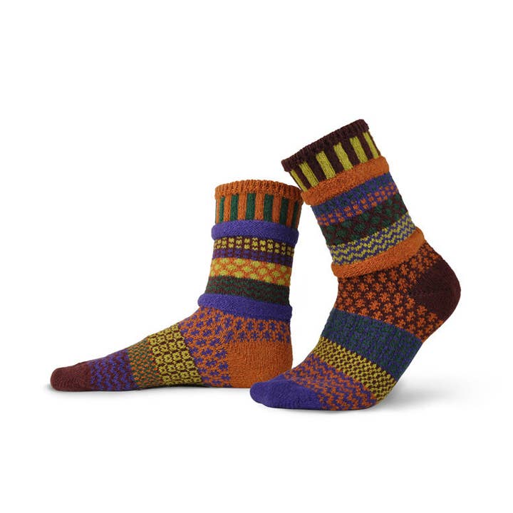 Fall Foliage Crew Socks for wholesale by Solmate Canada