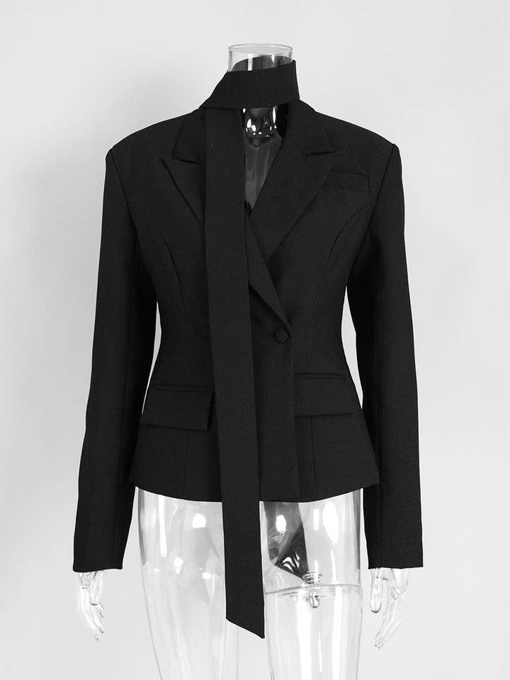 alberalkirk - Wholesale Blazer - Women's - Tie Waist Cropped Blazer Women Office Multiple Colors N5A3431
