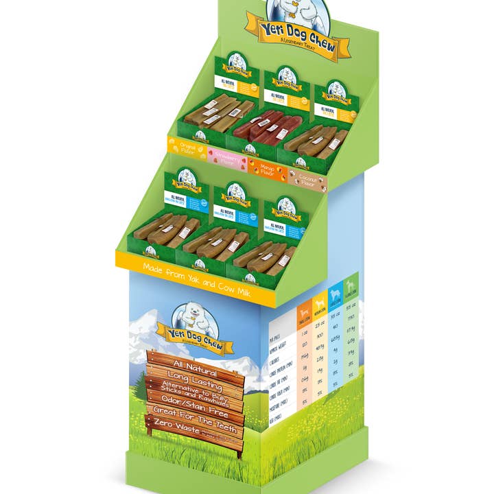 Yeti Dog Chew - Wholesale Pet Treats - Dog - Bulk Box Display with 6 Bulk Boxes0