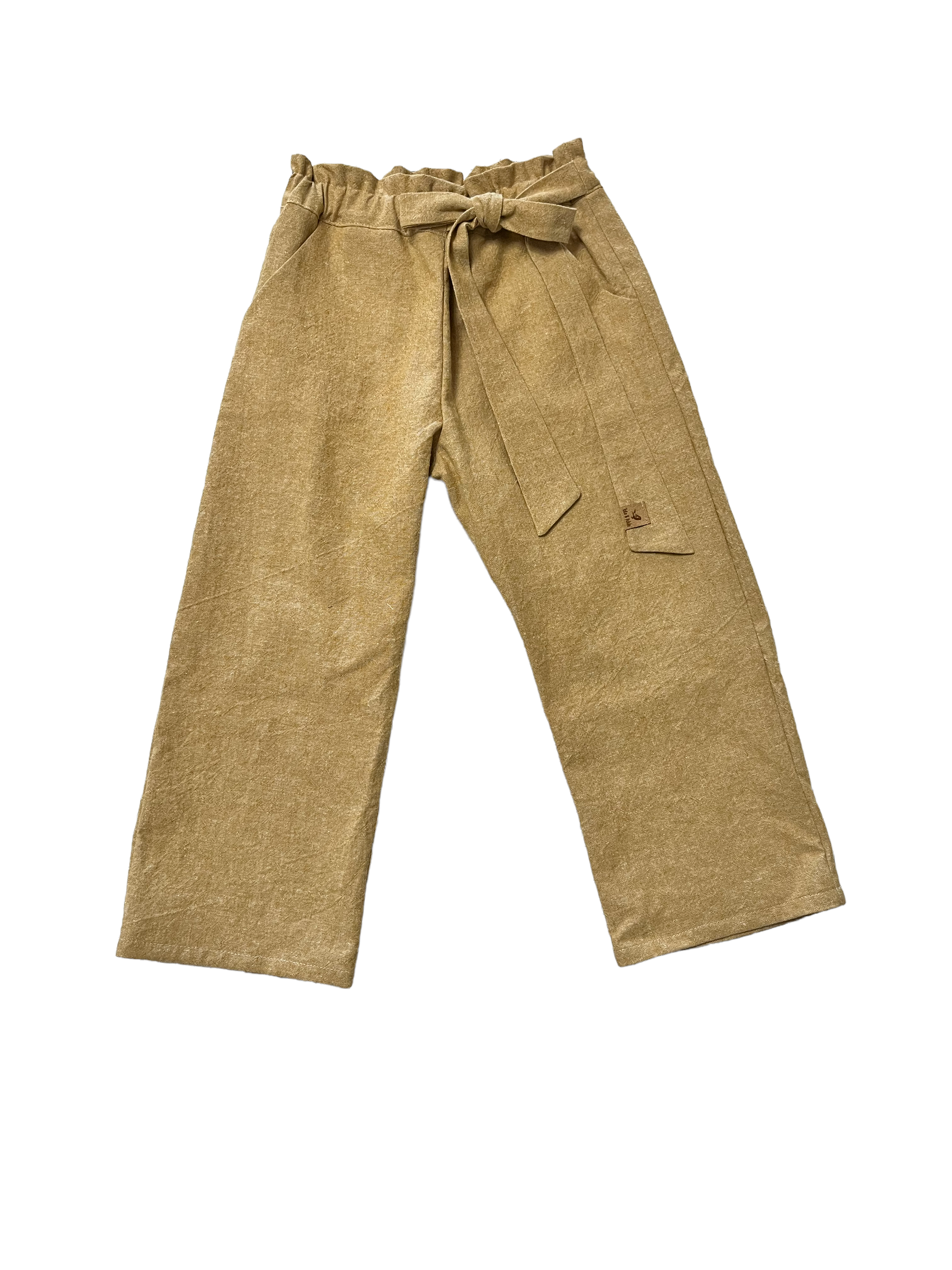 Tate & Adele - Wholesale Pants - Kids - Elsie Paper Bag Waist WIDE Leg Pant with Tie0