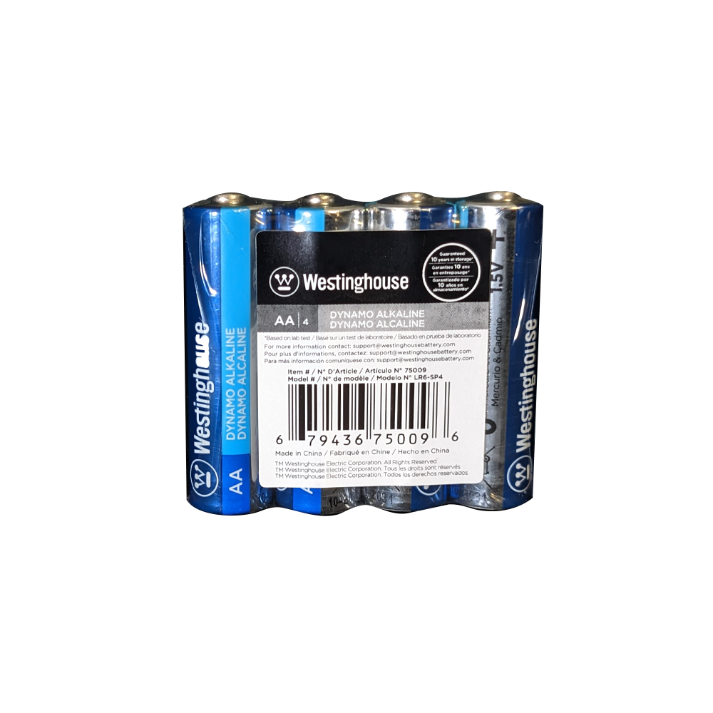 Westinghouse Battery - Wholesale Portable Charger - Westinghouse AA Dynamo Alkaline 4 Pack Shrink Wrap2