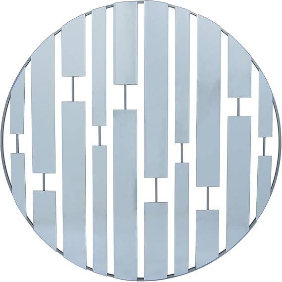 Round Wall Art Clear Glass Abstract Silver 60Cm for wholesale by DEENZ