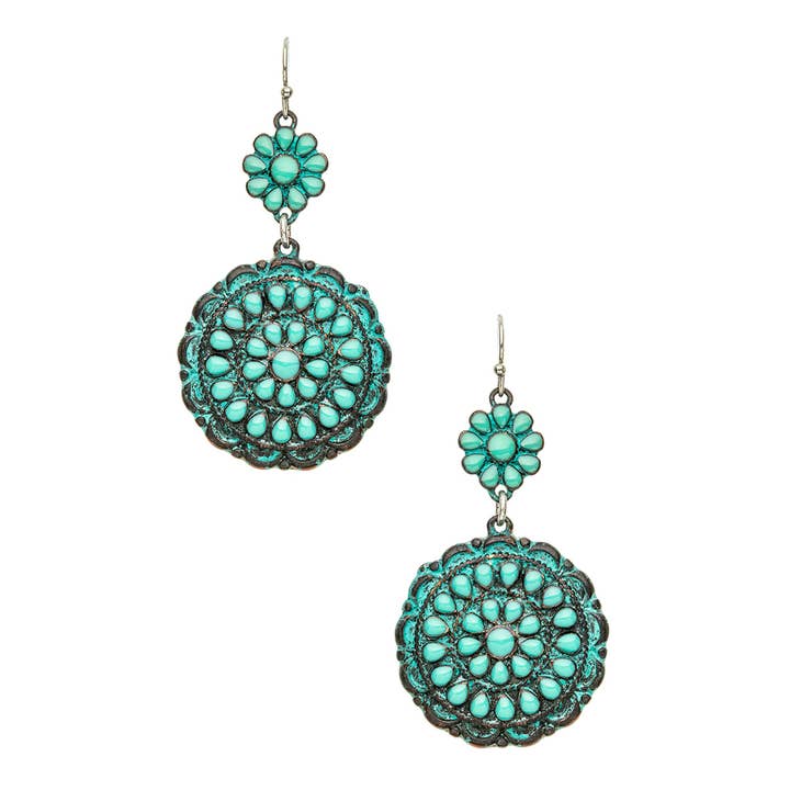 Artini Accessories - Wholesale Dangle Earrings - Turquoise Western Drop Earrings1