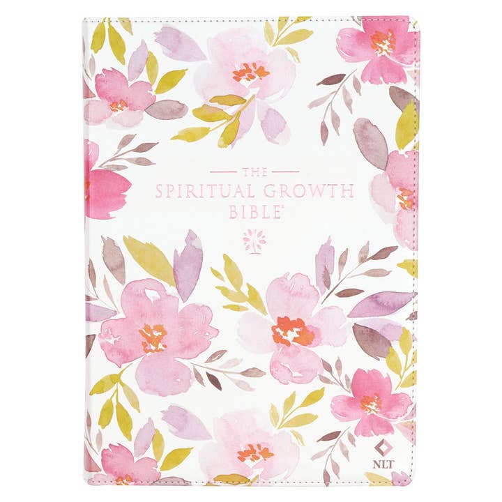 Pink Floral Spiritual Growth Bible New Living Translation for wholesale by Christian Art Gifts