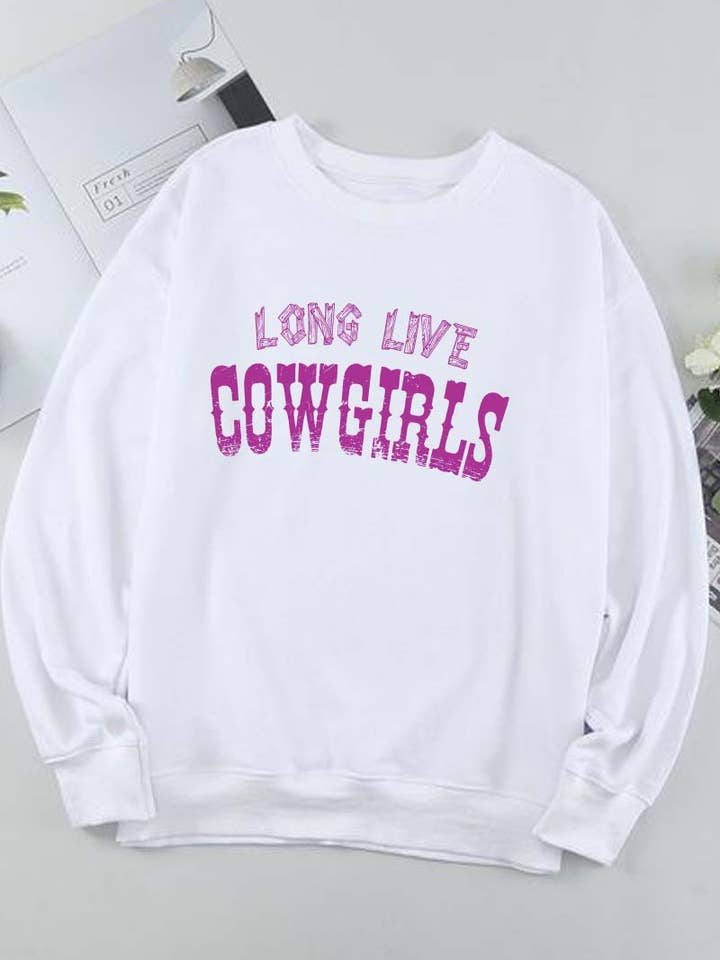 M8349-SW LONG LIVE COWGIRLS sweatshirts met print voor wholesale door HARANG