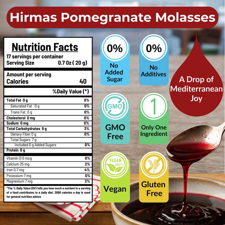Hirmas - Wholesale Sauce - Hirmas Natural Pomegranate Molasses 12 oz-No Sugar Added
1