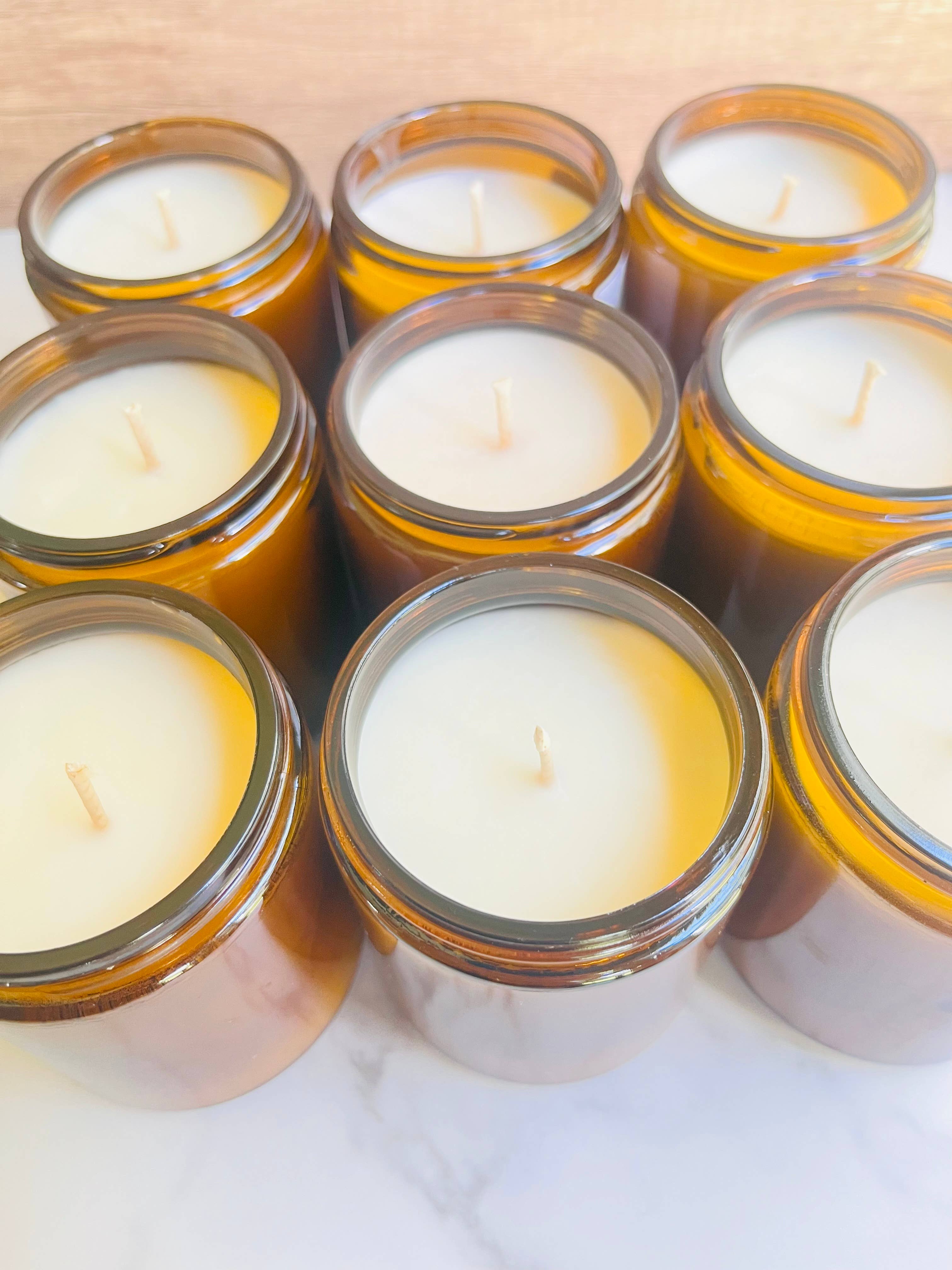 Wanderlust Scents Co. - Wholesale Jar/Filled Candle - Fall Scented Soy Candles Amber Jar8