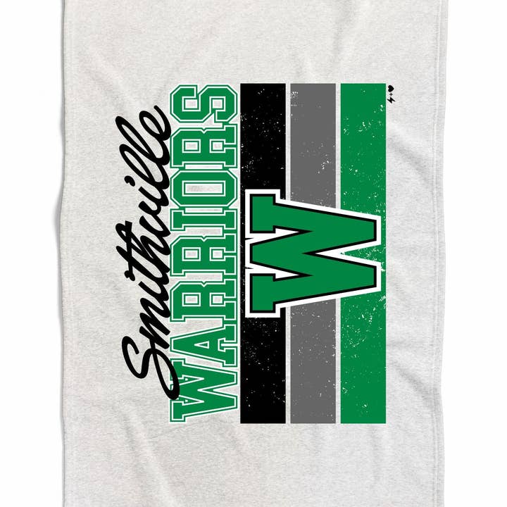 Hustle+Heart - Wholesale Picnic Blanket - Distressed Team Stripes Custom Sweatshirt Blanket (BLANKET1059)