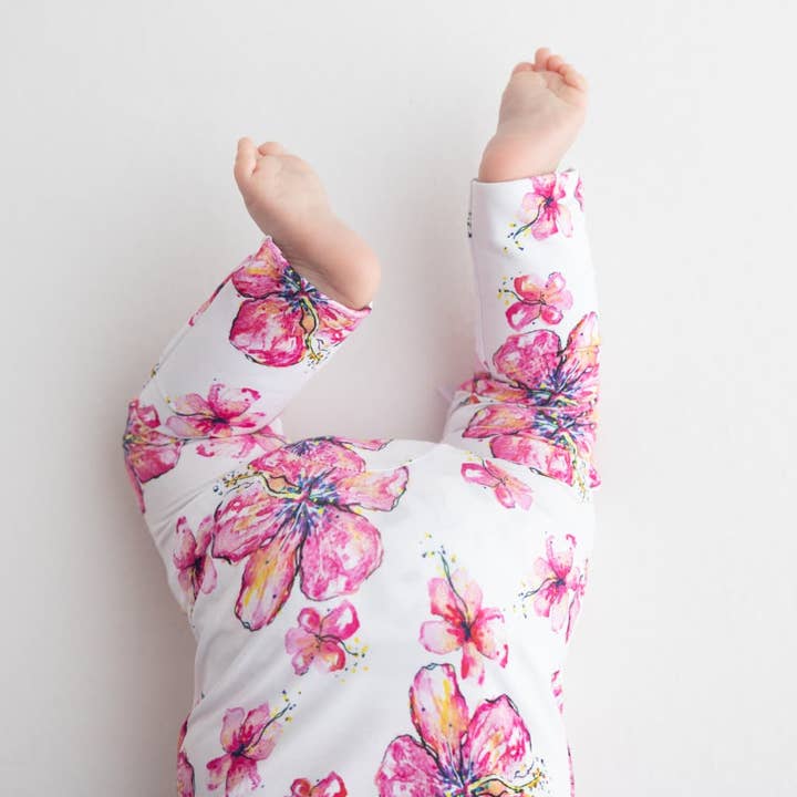 Coco Moon - Wholesale Sleepsuit - Baby - Hibiscus Kiss Baby Bamboo Coverall