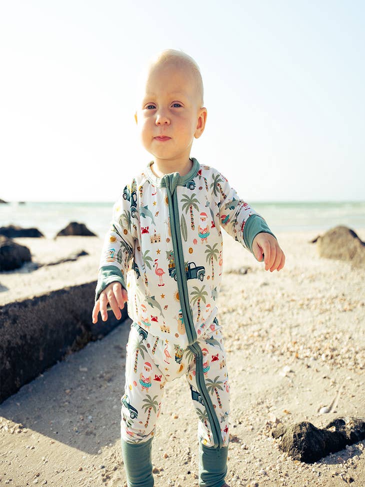 Wholesale Coastal Christmas Bamboo Convertible Baby Pajamas for your store  - Faire