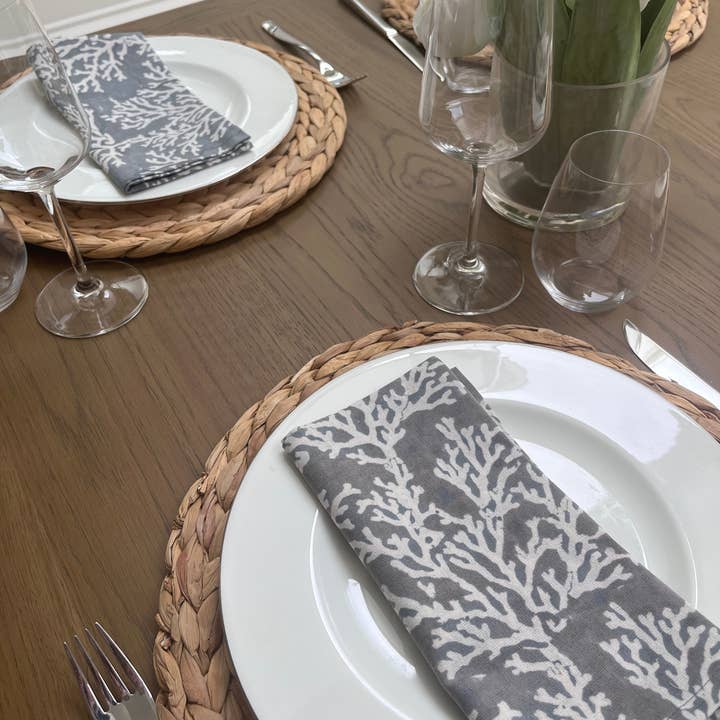 Coral Grey Napkin, Set of 4 for wholesale by LNH EDIT
