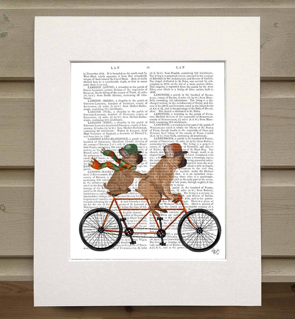 FabFunky Ltd - Wholesale Art Print - French Bulldog Tandem, Dog Book Print / Art Print / Wall Art0