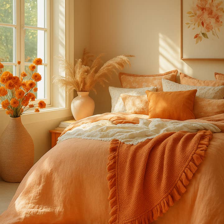 Organic Cotton Rustic Waffle Throw Blanket - Rust and other Purchase Wholesale wool throw. Free Returns & Net 60 Terms on Faire trending on Faire.