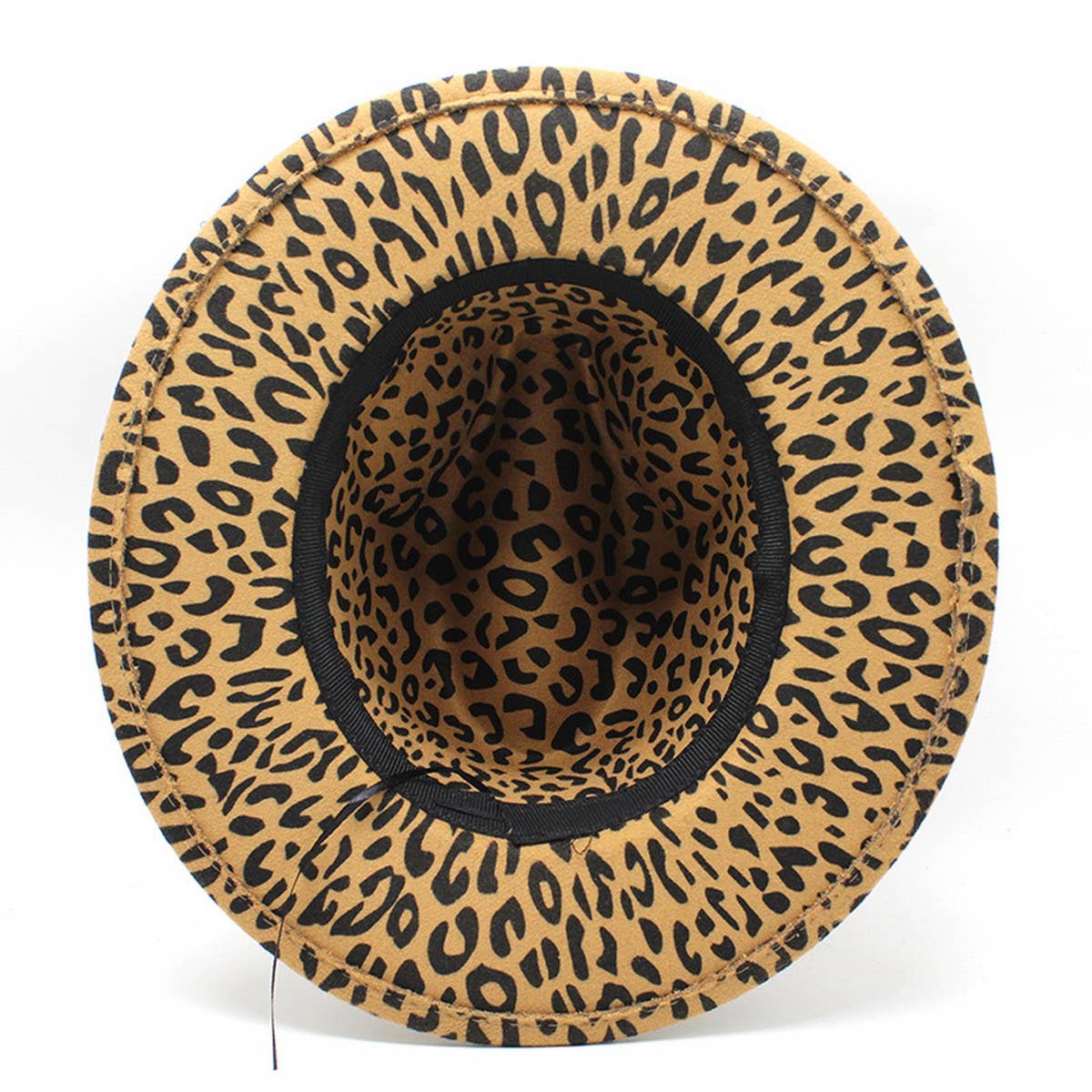 CAMEL FEDORA LEOPARD PRINT HAT JAZZ WIDE BRIM HAT_CWAH2563 for wholesale on Faire4