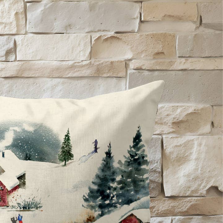 SG HOGAR - Wholesale Chair Cushion - 100% Cotton Cushion Cover Winter Ski 1225 30x50 cm1