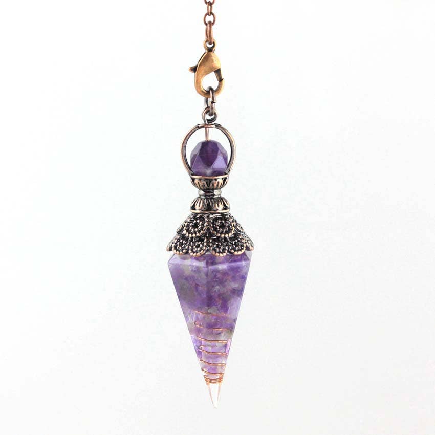 Gemcohub - Wholesale Spiritual Stone/Crystal - Hexagonal Diamond Cone Pendulum0