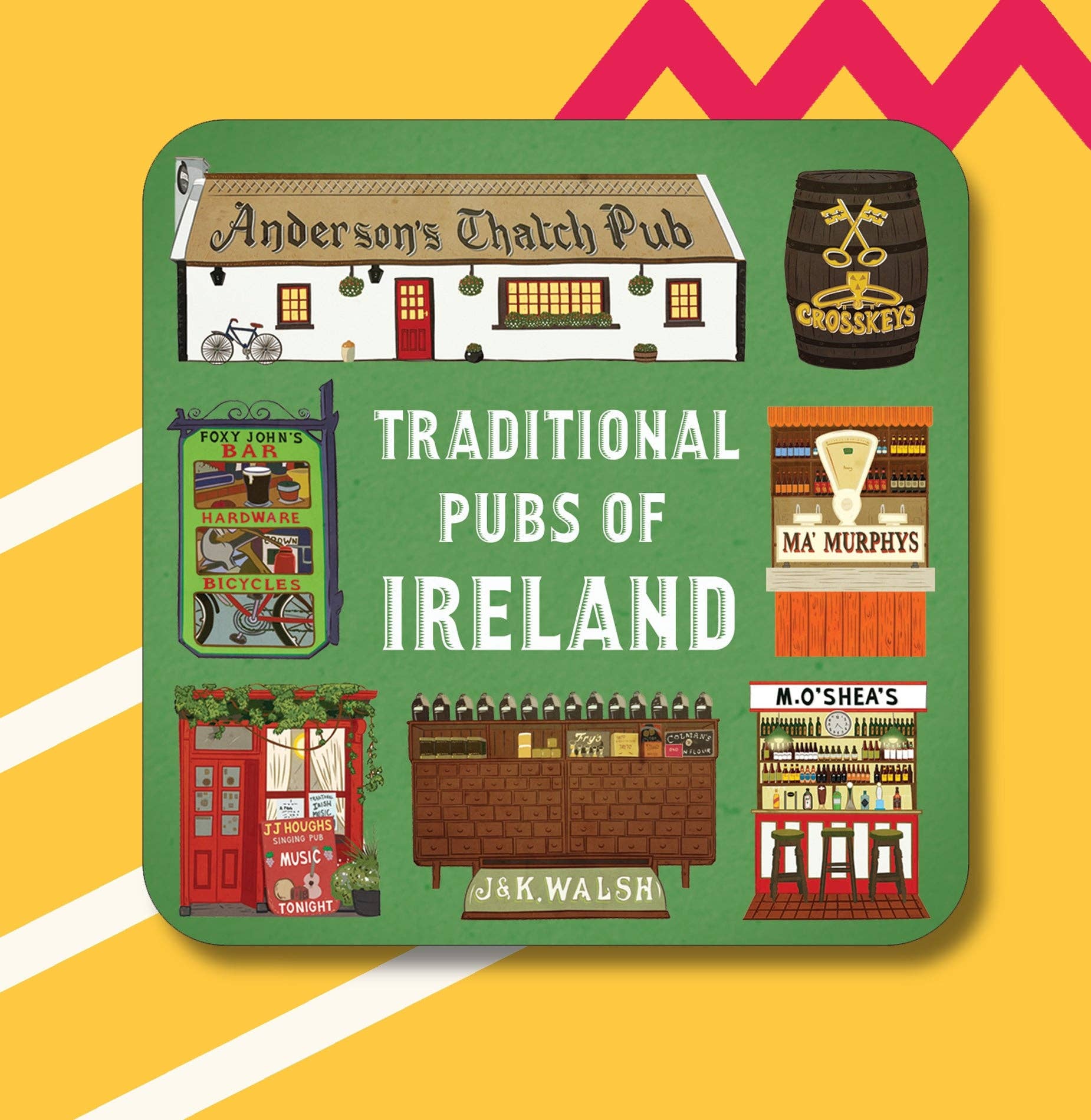 Maktus - Wholesale Coasters - Traditional Pubs Of Ireland Coaster