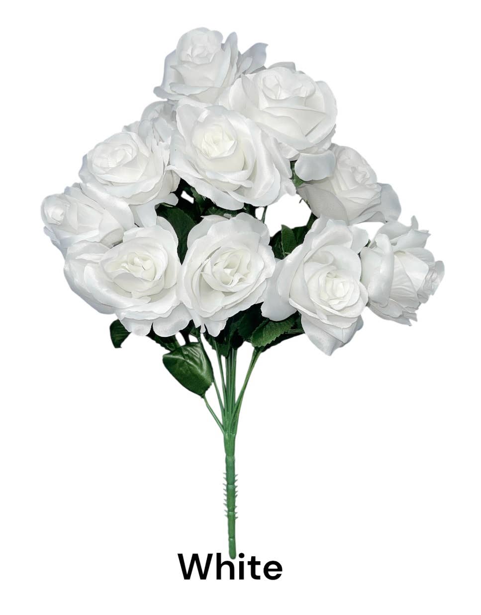 Thompson Wholesale - Wholesale Artificial Flowers - Color Fast Lillian Open Rose Bush (30 PK)35