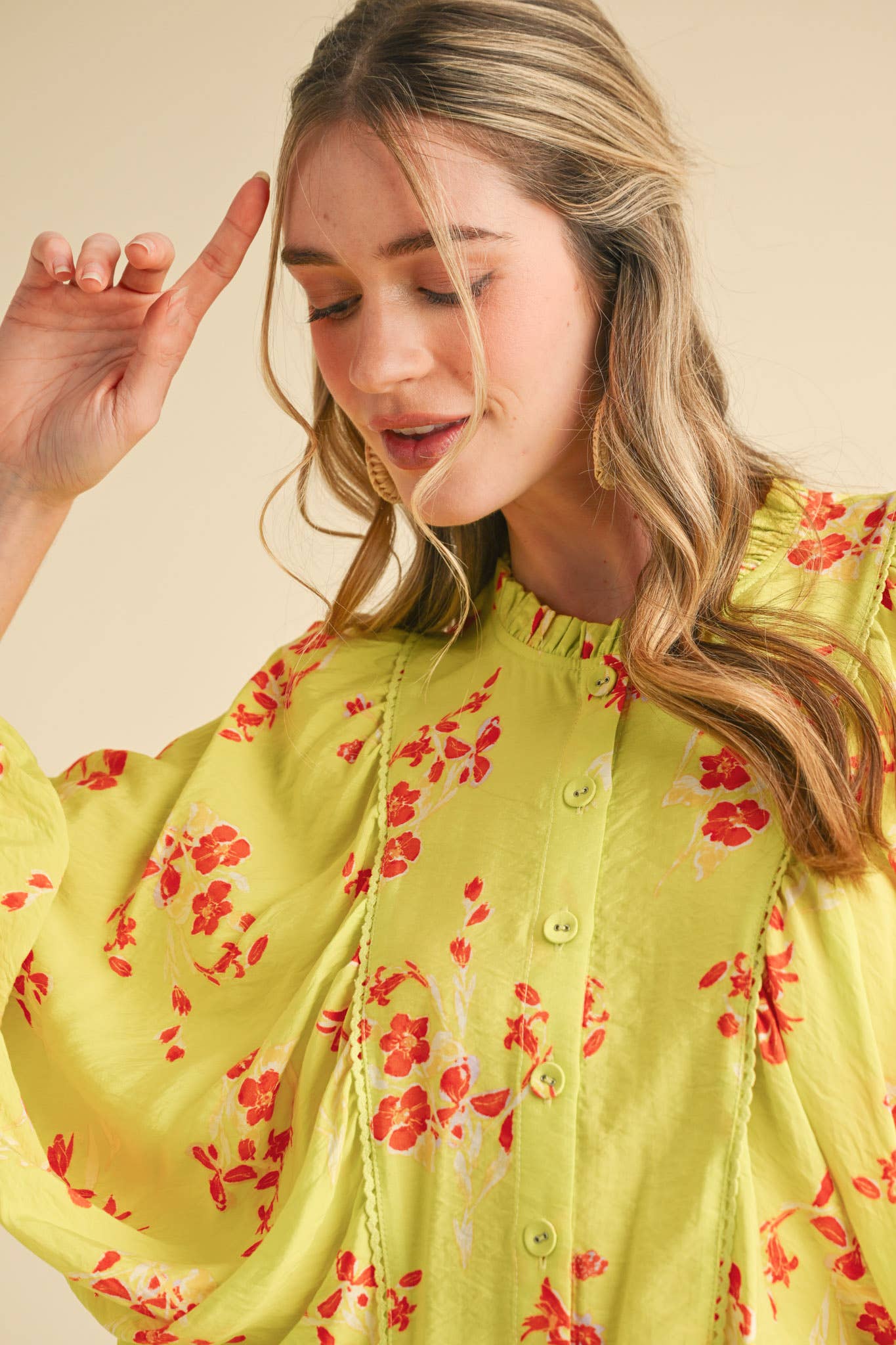 &MERCI - Vendita all'ingrosso Camicetta - Donna - BLUSA A MANICHE DOLMAN CON STAMPA FLOREALE ESCLUSIVA MTP38716