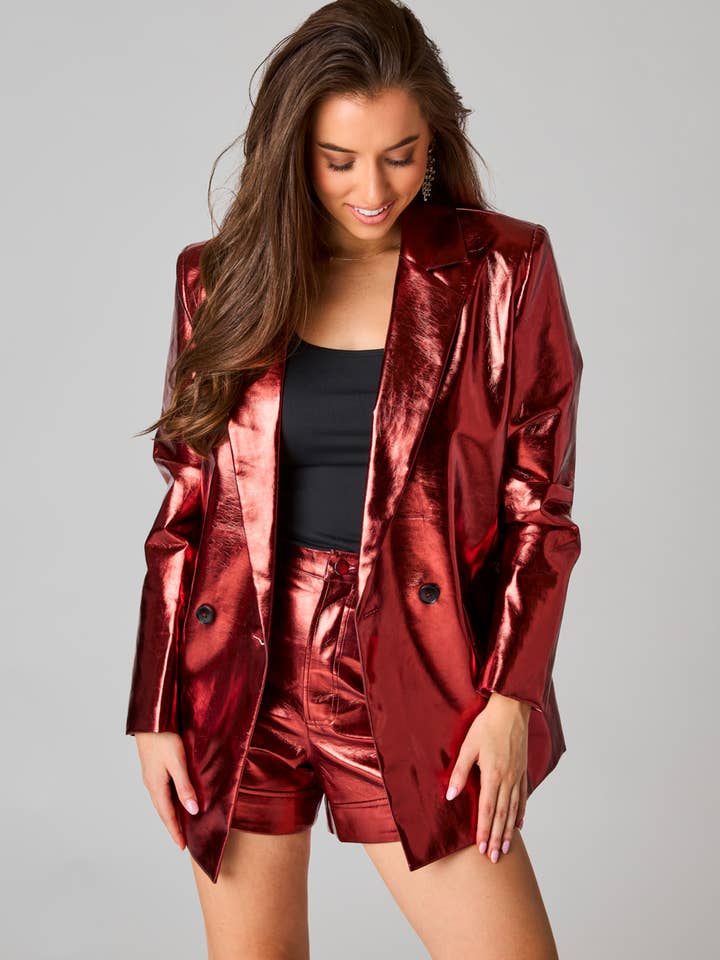 Avery Bronze Oversized Metallic Blazer for wholesale by BuddyLove
